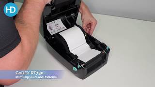 GoDEX RT730i  How to Instal label material [upl. by Enelhtak]