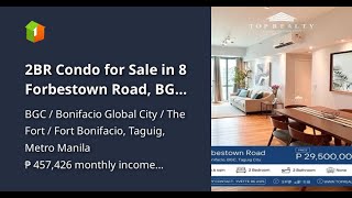 2BR Condo for Sale in 8 Forbestown Road BGC Taguig City [upl. by Anura423]