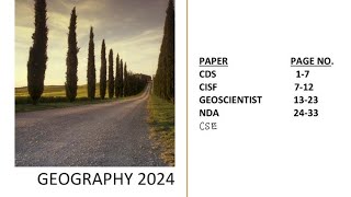 ALL GEOGRAPHY QUESTIONS ASKED IN UPSC 2024 EXAMS  CDSNDACSEGEOSCIENTISTCISF [upl. by Campbell668]