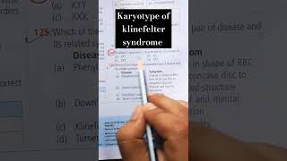 NEET 🤔🤔🤔 klinefelter syndrome karyotype youtubeshort neet biologybook [upl. by Sanfred985]