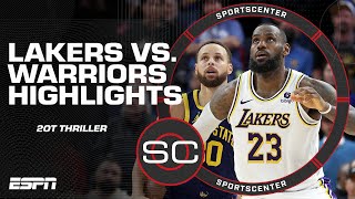 Lakers vs Warriors comes down to the final seconds in 2OT HIGHLIGHTS  SportsCenter [upl. by Yssak593]