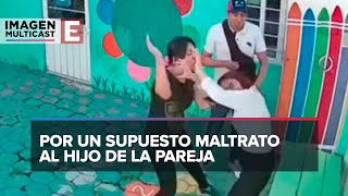 Padres golpean y amenazan con pistola a maestra de kínder de Cuautitlán Izcalli [upl. by Nairb]