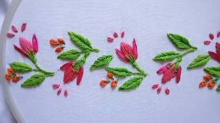 Hand embroideryHand embroidery border design [upl. by Gavrilla]