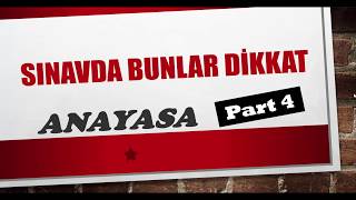 kpss SINAVDA BUNLARA DİKKAT ANAYASA PART 4 [upl. by Scott]