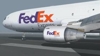 PMDG MD11 from FedEx takeoff in extreme low visibility [upl. by Leahcam]