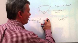 Perimeter circumference of sector of a circle  exam question 15cm radius 140 degree [upl. by Anissej293]