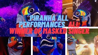 DANNY JONES PIRANHA WINNER OF THE MASKED SINGER ALL PERFORMANCES [upl. by Aieki]