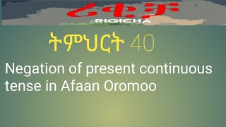 lesson 40Negation of present continuous tense in Afaan Oromoo [upl. by Anwahsak]