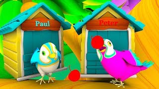 Two Little Dicky Birds  Kindergarten Nursery Rhyme  Cartoon for Kids [upl. by Enylrac835]