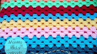 Manta fácil de GANCHILLO  Easy CROCHET blanket TUTORIAL [upl. by Ayim]