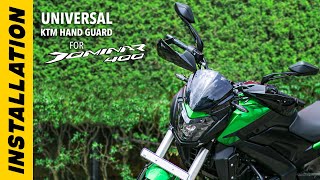 Universal KTM Type Hand Guard for BAJAJ DOMINAR 400  Installation video  DIY  Bandidos PITSTOP [upl. by Anitroc668]