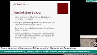 Sabrina Pandolfino Die Schweizer Hirntumorstiftung – Ursprung und Ziele [upl. by Caasi]