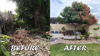 Before and After Garden Makeover DIY Budget Friendly Backyard Garden Makeover Weed Free Garden [upl. by Helsie]