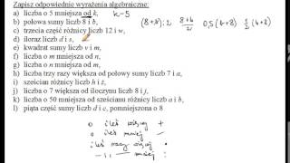 Zapisywanie wyrażeń algebraicznych [upl. by Jillian]