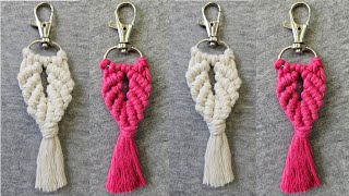 DIY LLAVERO en MACRAME  Macrame Keychain  TUTORIAL  PASO a PASO [upl. by Kazimir960]