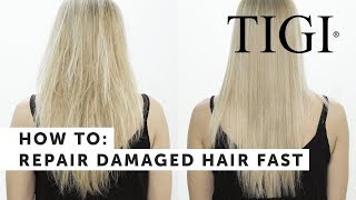 How to Repair Severely Damaged Hair Fast  TIGI Copyright SOS Treatment  TIGI Copyright [upl. by Aenahs538]