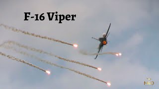 F16 Viper Demo Team Popping Flares above JB MDL Power In The Pines Air amp Space Open House 2023 [upl. by Odirfliw]