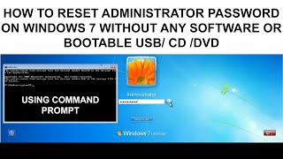 how to reset administrator password on windows 7 without any Software or Bootable USBCDDVD  2023 [upl. by Vlada]