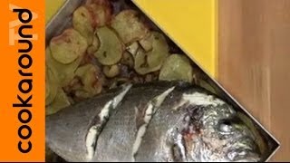 Orata al forno con porcini  Cucinare pesce al forno [upl. by Anaujat]