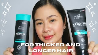 quotLUXE ORGANIX Keratin in Castor Oil Shampoo and Conditionerquot REVIEWUPDATE  Rivanette Vlogs [upl. by Ellenrahc]