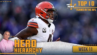 Herd Hierarchy Browns return Ravens drop 49ers jump up in Colins Week 11 rankings  THE HERD [upl. by Asilak]