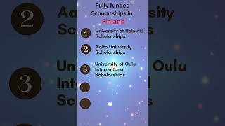 scholarships in Finland finland studyabroad fullyfundedscholarships [upl. by Ternan]