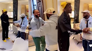 Davido Meet Paul Pogba and Depay for the first time in Spain as he Shutdown Depay Birthday Party [upl. by Orelia]