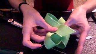 HOW TO Make a 4 Inch Basic Boutique Bow Using 27quot of 15quot Ribbon Tutorial by Just Add A Bow [upl. by Peltz]