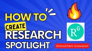 How to create research spotlight in researchgate [upl. by Ihel]