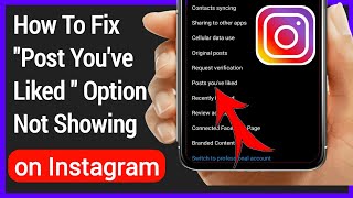 How to FIX Instagram Post youve liked option not Showing  2022 [upl. by Dreher]