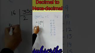 Computer number system 🔥🔥 Decimai to Hexadecimal conversion shot yutubeshort yt computer [upl. by Jenn]