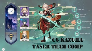 Genshin Impact C6 Kazuha Taser Comp Showcase  16 Abyss Floor 12 First Half [upl. by Soble660]