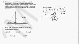 ALES 2013 Geometri Soru Çözümleri  Sayısal 1 [upl. by Yrrah23]