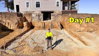 Restoring A 7000 Mansion Building The Movie Theatre Foundation Pt 1 [upl. by Elauqsap]