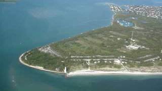 Flying over Key Biscayne Cape Florida Lighthouse [upl. by Amling]