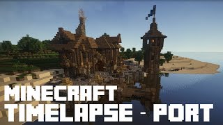 Minecraft  Timelapse Ep 01 Medieval Seaport  Download [upl. by Lancey]