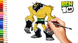 How to draw Ben 10 Shocksquatch  shocksquatch alien drawing  BEN 10 DRAWING [upl. by Anaynek]