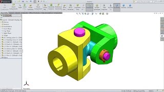 Solidworks tutorial  Design and Assembly of Universal joint in Solidworks [upl. by Sral]