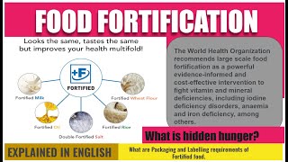 FOOD FORTIFICATION FSS Fortification of Foods Regulations MALNUTRITIONMICRONUTRIENTS [upl. by Marigold]