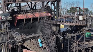 Loading a Coal Train onto a Cargo Ship [upl. by Maer]