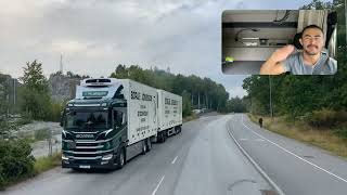 Morning Trucking in Sweden  Farsta to Bromma Stockholm foryou truckdriving [upl. by Enilecram812]