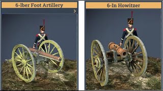 Napoleon Total War 1vs1 6lber Foot Artillery vs 6In Howitzer [upl. by Siloam]