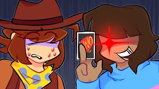 • Just Clover and Frisk playing a normal game of uno  Animation Undertale Undertale Yellow • [upl. by Fabiola]