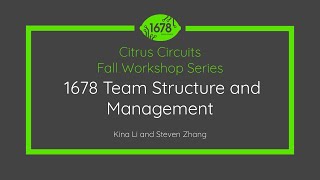 1678 Team Structure and Management  2023 Fall Workshops [upl. by Eremihc877]