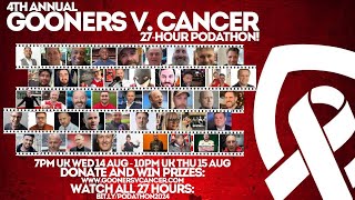 Gooners v Cancer 4th Annual 27hour Podathon  Part 4 [upl. by Dnalyk415]