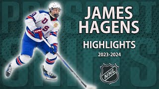 James Hagens  202324 Highlights  2025 NHL Draft [upl. by Edualcnaej253]