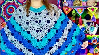 PONCHO VIRUS TEJIDO A CROCHET PASO A PASO [upl. by Aicatsal]