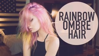 DYING MY HAIR RAINBOW OMBRE  Brittany Balyn [upl. by Anaher]