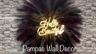 How To DIY Pampas Wall  Decorate My Salon With Me [upl. by Lehsar]