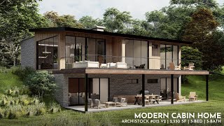 Hillside Modern Cabin Home with a Walkout Basement  2350 sq ft [upl. by Charlot]